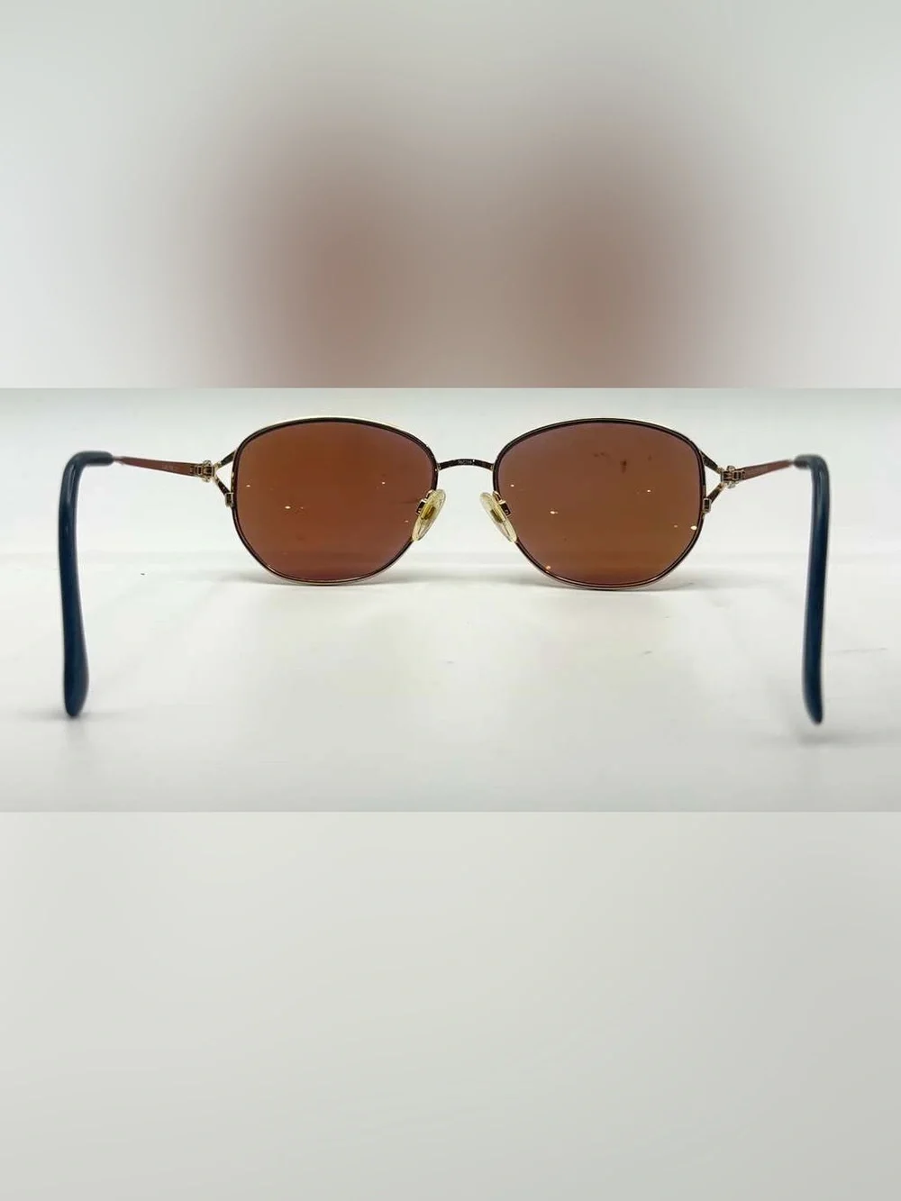 MK Collection Terry Gold Blue Oval Metal Sunglasses Frames Only